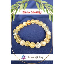 Doğal Taş Sitrin Bileklik, Para Taşı, Enerji Taşı, Bereket Taşı