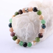 Güneş Taşı Rodonit Yeşim Sedef Aventurin Krizokol 8 mm Doğal Taş Bileklik