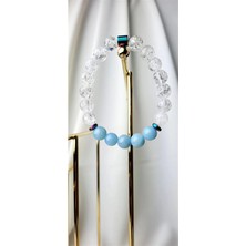 Mavi Kuvars , Necef Taşı , Hematit Doğal Taş Bileklik, Kadın Bileklik, Mavi