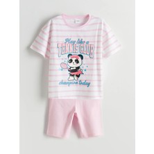 Lc Waikiki Yeni Sezon Bisiklet Yaka Kız Çocuk Şortlu Pijama Takımı