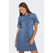 Only Onllısa Kadın Kot Elbise Kısa Kollu Günlük