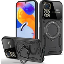 Storozde Newface Xiaomi Redmi Note 11 Pro Kılıf Joy Lens Standlı Kapak - Siyah