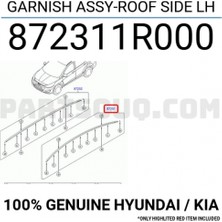 MOBIS Çıta Tavan Oluk Accent 11= Blue Sol (1 Adet) (Oem No: 87231-1R000)