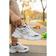 Enoch Çocuk Fileli Spor Ayakkabı Cırtlı ve Bağcıklı Konfor Model