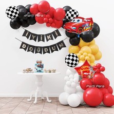 Araba Yarış Temalı Balon Zinciri Doğum Günü Parti Balon