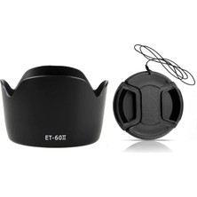 Canon 55-250MM Lens Için Et-60 Iı Bayonet Parasoley + 58MM Lens Kapağı Kapak