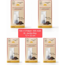FERRAGNI Home Porcellana Firenze Çay Demleme Filtre Kağıdı Xl Jumbo Boy 12*22 cm Kutulu 5paket (500 Adet)