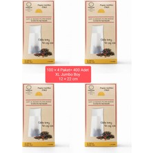FERRAGNI Home Porcellana Firenze Çay Demleme Filtre Kağıdı Xl Jumbo Boy 12*22 cm Kutulu 4 Paket (400 Adet)