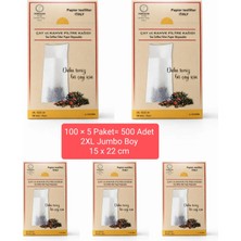 FERRAGNI Home Porcellana Firenze Çay Demleme Filtre Kağıdı 2xl Jumbo Boy  15*22 cm Kutulu 5 Paket (500 Adet)