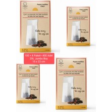 FERRAGNI Home Porcellana Firenze Çay Demleme Filtre Kağıdı 2xl Jumbo Boy  15*22 cm Kutulu 4 Paket (400 Adet)