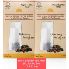 FERRAGNI Home Porcellana Firenze Çay Demleme Filtre Kağıdı 2xl Jumbo Boy  15*22 cm Kutulu 2 Paket (200 Adet)