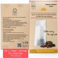 FERRAGNI Home Porcellana Firenze Çay Demleme Filtre Kağıdı 2xl Jumbo Boy  15*22 cm Kutulu Tek Paket (100 Adet)