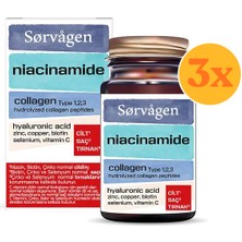 Sorvagen Niacinamide Collagen Hyaluronic Acid 60 Tablet - 3 Adet (180 Tablet)