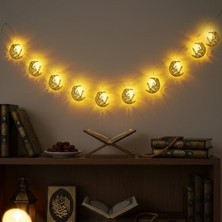 Online Home Market 10 Adet Sarkıtlı Karışık Ramazan Temalı LED Işık – Pilli 2 Metre Dekoratif Ramazan Süsü