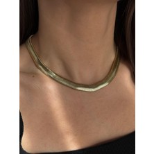 Luseda Gold Kalın Balıksırtı Ayarlanabilir 44+5 cm Zincir Kolye