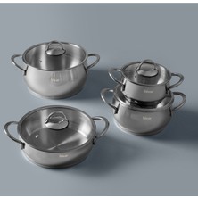 Tantitoni Hsr-Hisar Verona 8 Parça Çelik Tencere Seti