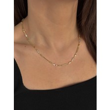 Luseda Gold Taş Detaylı Ayarlanabilir 48+5 cm Ataç Zincir Kolye