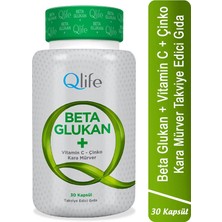 Qlife  Beta Glukan  C, Propolis, Ekinezya, Kara Mürver 30 Kapsül