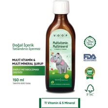 Voop Multivitamin Multimineral Portakal Aromalı Şurup - 150 Ml (11 Vitamin & 5 Mineral)
