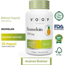 Voop Bromelain Ananas Eki - 500 Mg | 30 Bitkisel - Vegan Kapsül