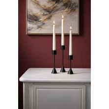 Yasmella Home Dekoratif 25 cm 3 Adet Uzun Beyaz Şamdan Mum( Şamdanlar Dahil Değildir)