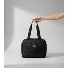 Luisant The Tote Bag Kadın Siyah Kapitone Baget Çanta