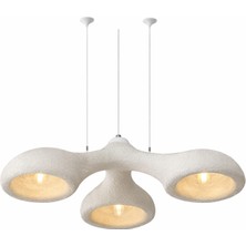 Noya Lighting Tekli Sarkıt Avize - Beton Avize - Stone Taş Avize - Modern Lüks Avize - 3 Başlıklı - 65 cm