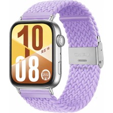 MMP Shop Huawei Watch Fit 3 / Fit 4 / Fit 4 Pro / Fit 5 / Fit 5 Pro Uyumlu Metal Clips Kumaş Örgü Akıllı Saat Kordon
