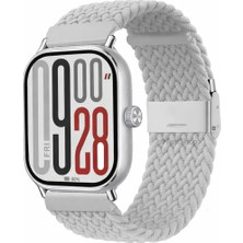 MMP Shop Xiami Redmi Watch 4 / 5 / 6 Uyumlu Metal Clips Kumaş Örgü Akıllı Saat Kordon