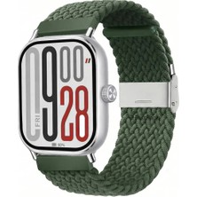 MMP Shop Xiami Redmi Watch 4 / 5 / 6 Uyumlu Metal Clips Kumaş Örgü Akıllı Saat Kordon