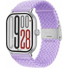 MMP Shop Xiami Redmi Watch 4 / 5 / 6 Uyumlu Metal Clips Kumaş Örgü Akıllı Saat Kordon