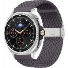 MMP Shop Samsung Galaxy Watch 8 40MM / 44MM / 46MM Classic Uyumlu Metal Clips Kumaş Örgü Akıllı Saat Kordon