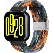 MMP Shop Xiaomi Watch 5 Acitve / 5 Lite Uyumlu Metal Clips Kumaş Örgü Akıllı Saat Kordon