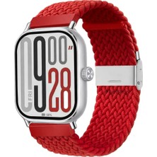 MMP Shop Xiami Redmi Watch 4 / 5 / 6 Uyumlu Metal Clips Kumaş Örgü Akıllı Saat Kordon