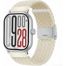 MMP Shop Xiami Redmi Watch 4 / 5 / 6 Uyumlu Metal Clips Kumaş Örgü Akıllı Saat Kordon