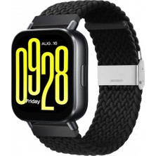 MMP Shop Xiaomi Watch 5 Acitve / 5 Lite Uyumlu Metal Clips Kumaş Örgü Akıllı Saat Kordon