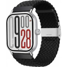 MMP Shop Xiami Redmi Watch 4 / 5 / 6 Uyumlu Metal Clips Kumaş Örgü Akıllı Saat Kordon