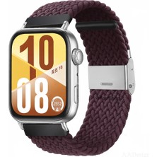 MMP Shop Huawei Watch Fit 3 / Fit 4 / Fit 4 Pro / Fit 5 / Fit 5 Pro Uyumlu Metal Clips Kumaş Örgü Akıllı Saat Kordon