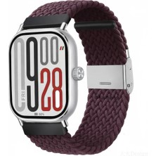 MMP Shop Xiami Redmi Watch 4 / 5 / 6 Uyumlu Metal Clips Kumaş Örgü Akıllı Saat Kordon