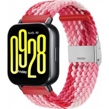 MMP Shop Xiaomi Watch 5 Acitve / 5 Lite Uyumlu Metal Clips Kumaş Örgü Akıllı Saat Kordon