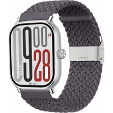 MMP Shop Xiami Redmi Watch 4 / 5 / 6 Uyumlu Metal Clips Kumaş Örgü Akıllı Saat Kordon