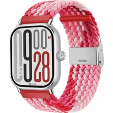 MMP Shop Xiami Redmi Watch 4 / 5 / 6 Uyumlu Metal Clips Kumaş Örgü Akıllı Saat Kordon