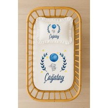 Moda Lime Isimli Bebek Nevresim Takımı 70X120 – Mavi Balonlu Fil Temalı Fırfırlı Dolgulu Yastıklı