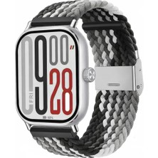 MMP Shop Xiami Redmi Watch 4 / 5 / 6 Uyumlu Metal Clips Kumaş Örgü Akıllı Saat Kordon