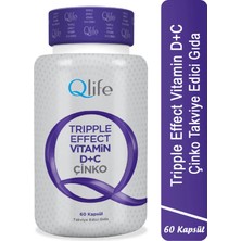 Qlife   Tripple Effect Vitamin C Vitamin D Çinko 60 Kapsül