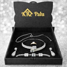 Krc Palu Zirkon Taşlı 5’li Kadın Takı Seti – Kolye Küpe Bileklik Yüzük