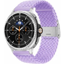 MMP Shop Samsung Galaxy Watch 8 40MM / 44MM / 46MM Classic Uyumlu Metal Clips Kumaş Örgü Akıllı Saat Kordon