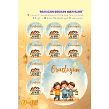 Ceres Studio Oruçluyum Sticker Seti O-1 12 Adet Etiket | Yapışkanlı, Parlak Kuşe Çıkartma Kağıdı