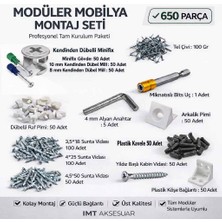 İmt Aksesuar 650 Parça Profesyonel Modüler Mobilya Montaj Seti -Mobilyalarla Uyumlu Minifix Montaj Ekipmanları