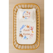 Moda Lime Isimli Bebek Nevresim Takımı 70X120 – Deniz Temalı Fırfırlı Dolgulu Yastıklı